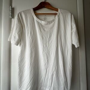 J. Jill White Short Sleeve Tee Classic Cotton